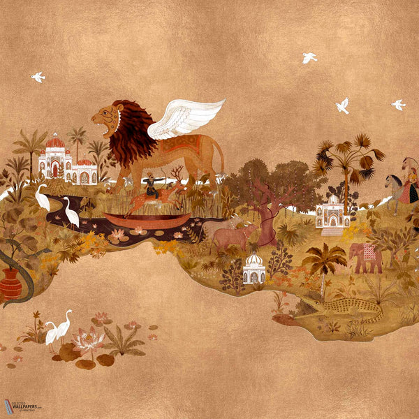 Panchatantra Tapete in Ruby von Coordonne