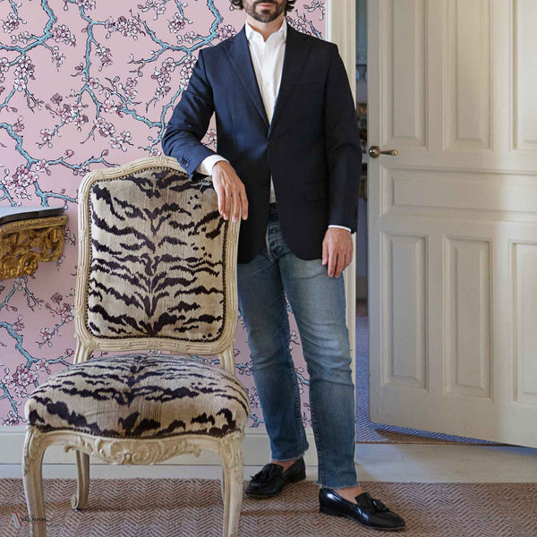 Paravent des amandiers - Amaro Sanchez de Moya wallpaper in Pink by Coordonne — interior