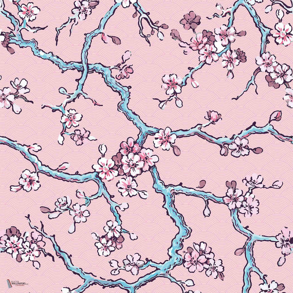 Paravent des amandiers - Amaro Sanchez de Moya wallpaper in Pink by Coordonne