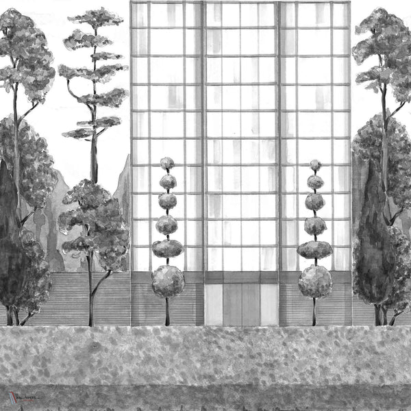 Pascua Ortega - Urban Garden Tapete in Black & White von Coordonne
