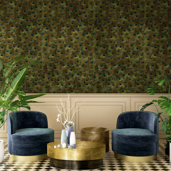 Peaflow Metallics behang in Silver van Coordonne — interieur
