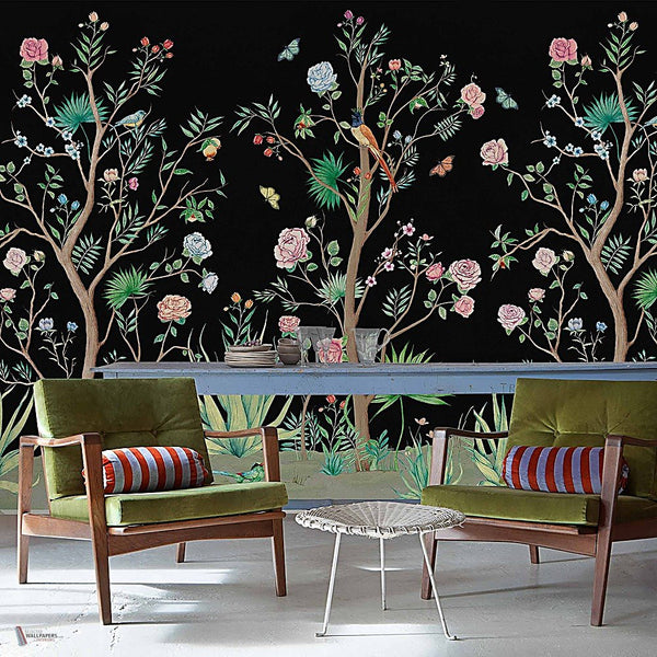 Peonies behang in Coal van Coordonne — interieur