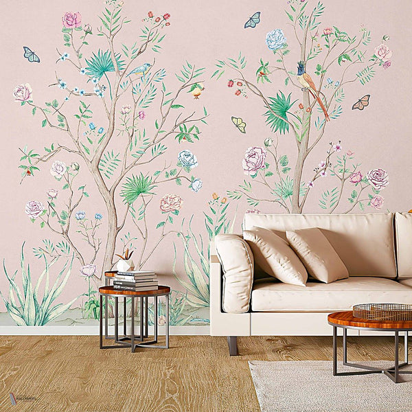 Peonies behang in Rose van Coordonne — interieur