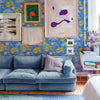 Picnic wallpaper in Blue by Coordonne — interior