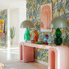 Picnic wallpaper in Kumquat by Coordonne — interior