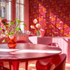 Picnic wallpaper in Pink by Coordonne — interior