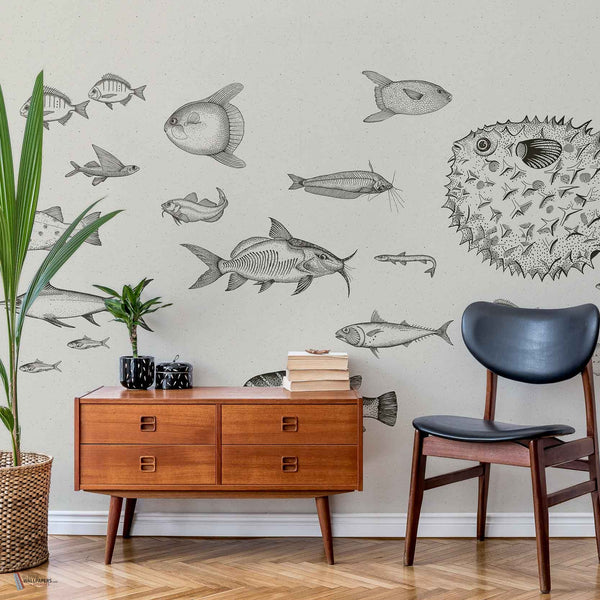 Sea Current Tapete in Ink von Coordonne — Interieur