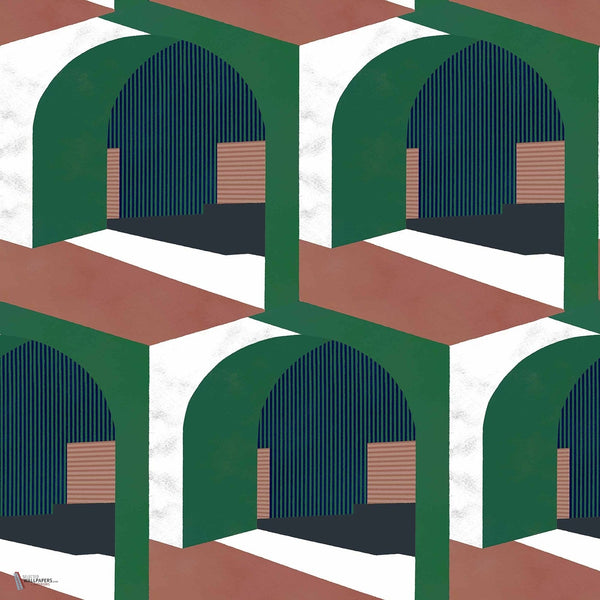 Soller wallpaper in Green by Coordonne