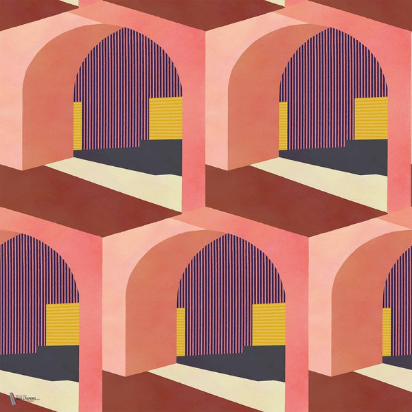 Soller wallpaper in Peach by Coordonne