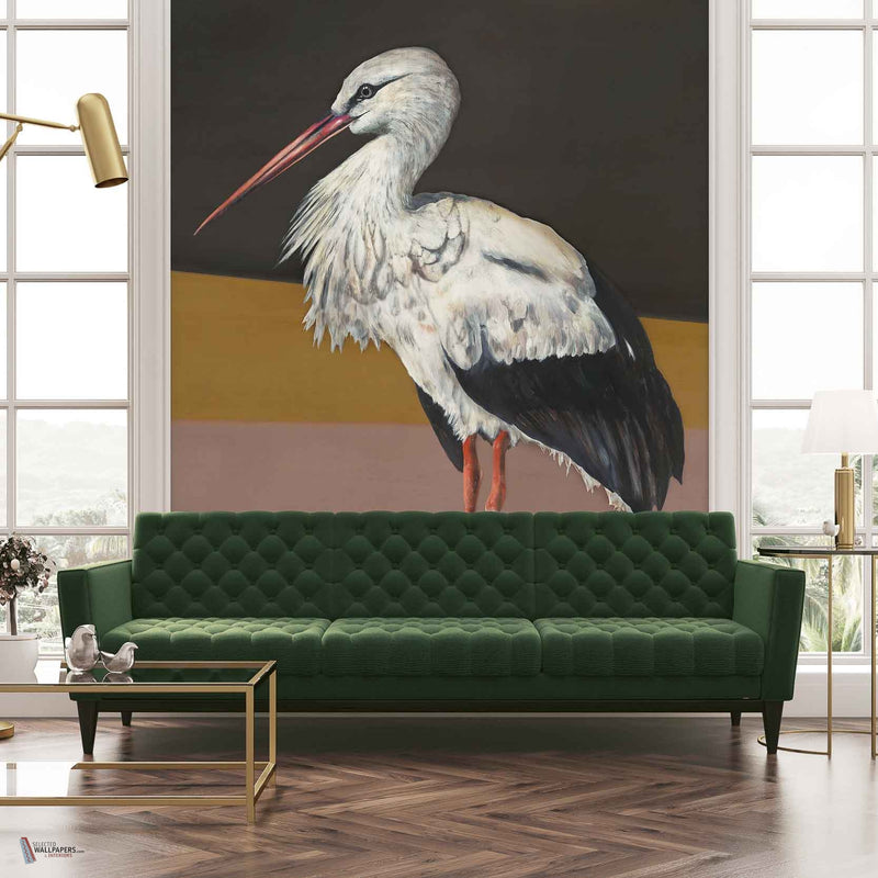 Stork Mother papel pintado en Black de Coordonne — interior