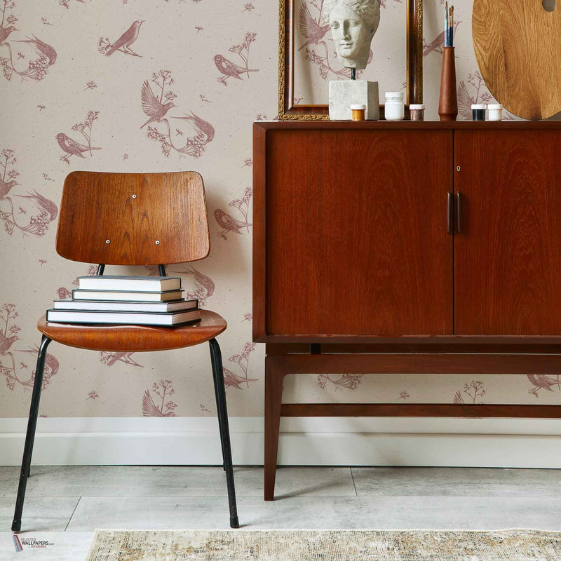Sweet Birds papier peint en Rose de Coordonne — intérieur