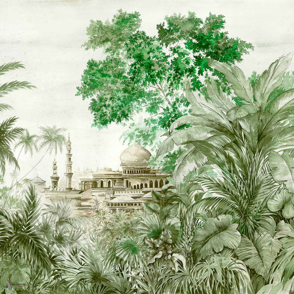 Taj Mahal wallpaper in Aloe by Coordonne