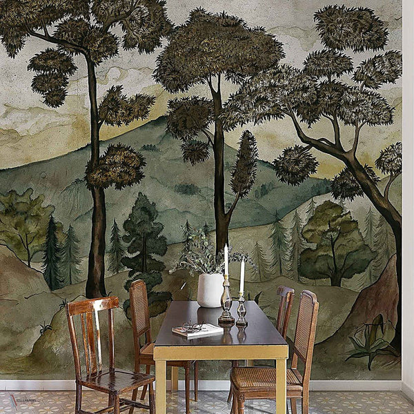 Taklamakan wallpaper in Aloe by Coordonne — interior
