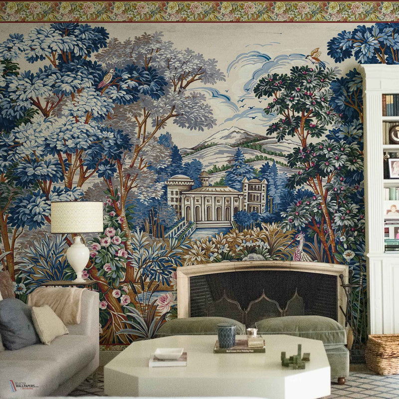 Tapestry wallpaper in Blue by Coordonne — interior