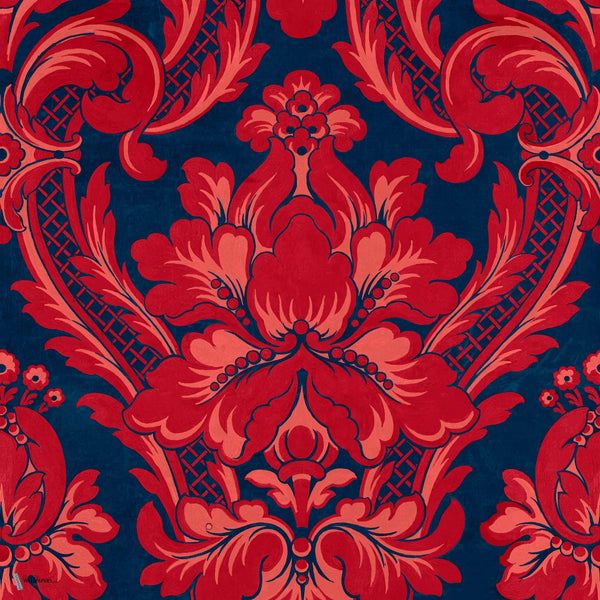 Venetian Damask behang in Vermilion van Coordonne