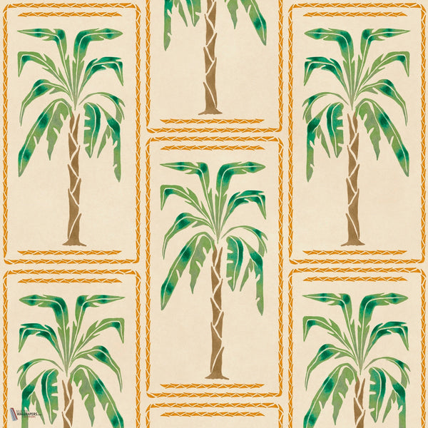 Veraneo wallpaper in Kumquat by Coordonne