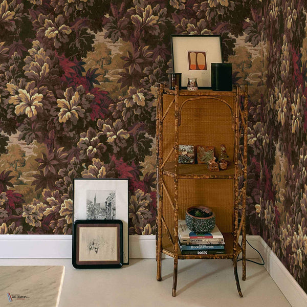 Verdure 16TH behang in Vermillion van Coordonne — interieur