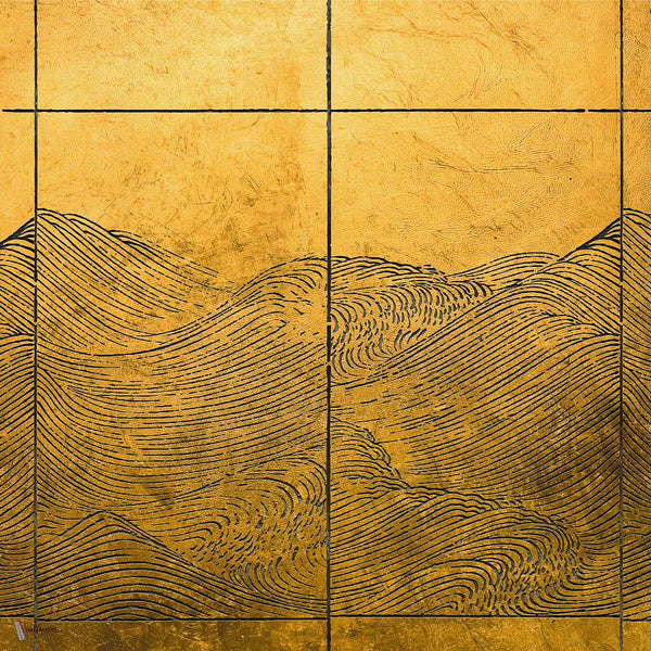Waves Metallics behang in Gold van Coordonne