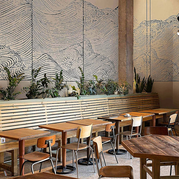 Waves Textile behang in Original van Coordonne — interieur