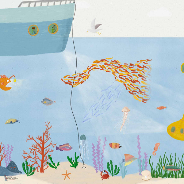 Yellow Submarine Tapete in Atlantic von Coordonne