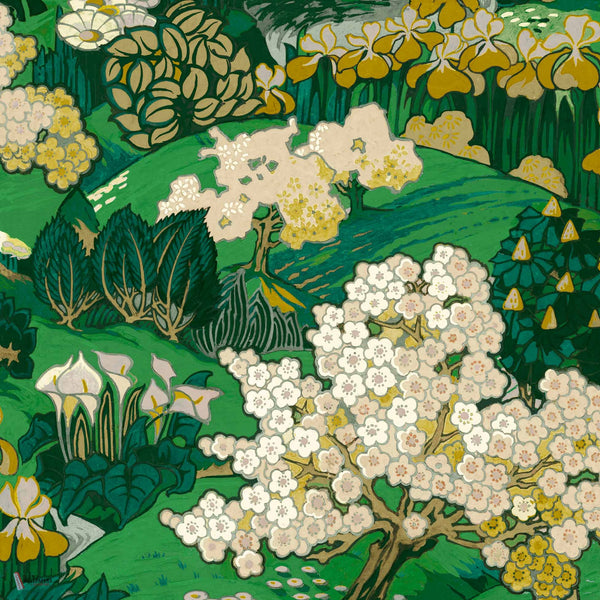 Yu Garden wallpaper in Emerald by Coordonne