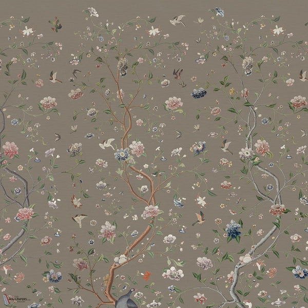 Costerman's Garden papel pintado de Iksel — Charcoal Taupe, detail