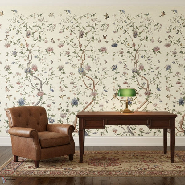 Costerman's Garden papel pintado de Iksel — sfeerbeeld in een klassiek interieur