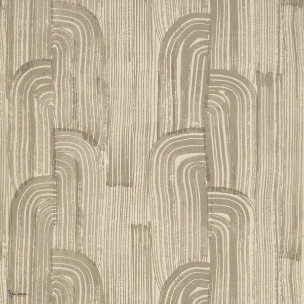 Crescent behang in Taupe/Putty van Kelly Wearstler