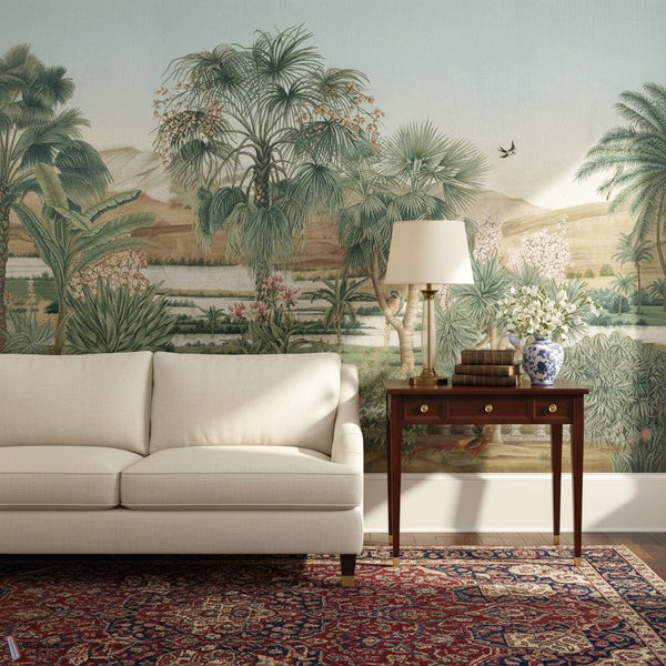 D-Dream behang van Iksel — sfeerbeeld in een klassiek interieur