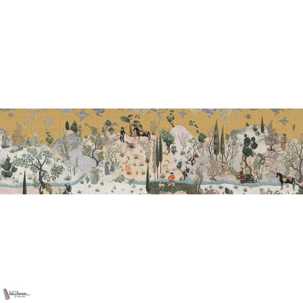 D-Safavid Reverie Tapete in Gouache von Iksel