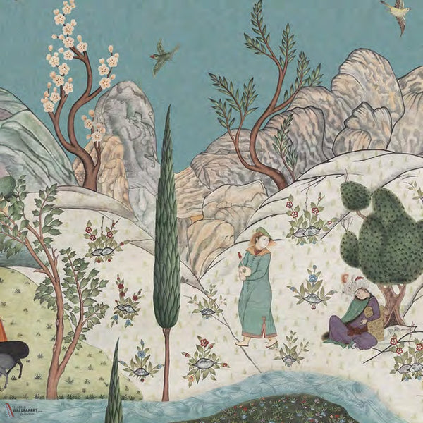 D-Safavid Reverie Tapete von Iksel — Beryl Blue, Detail