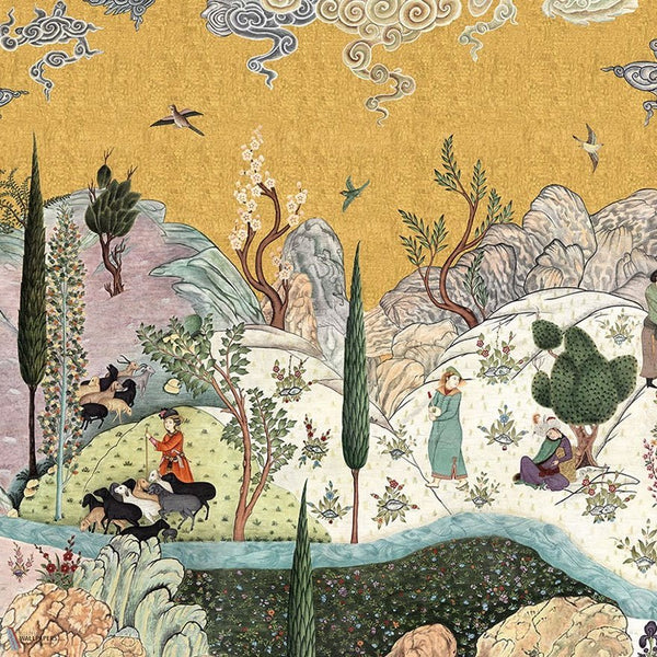 D-Safavid Reverie Tapete von Iksel — Pop, detail