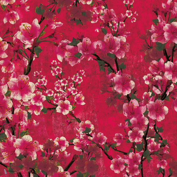 The Cherry Blossom wallpaper in Aubergine by Daisy James — colour swatch