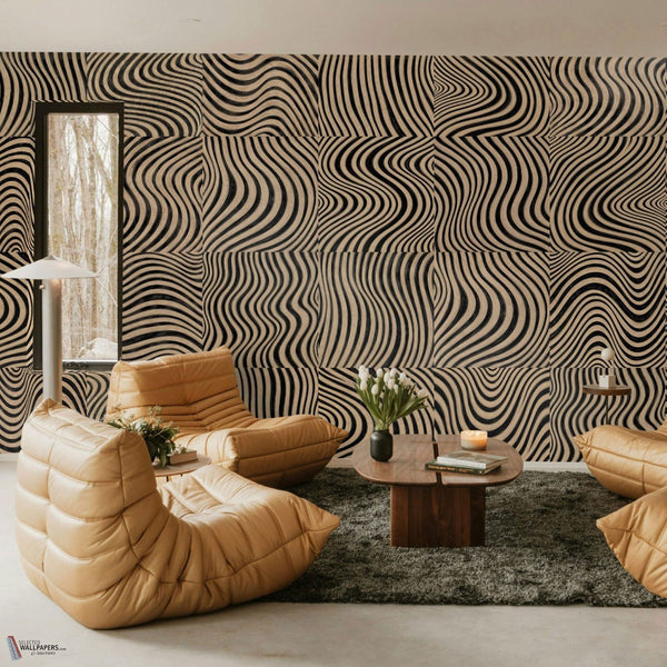 The Dazzle papel pintado en Beige de Daisy James — ambiente
