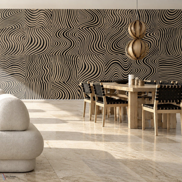 The Dazzle papel pintado en Beige de Daisy James — ambiente