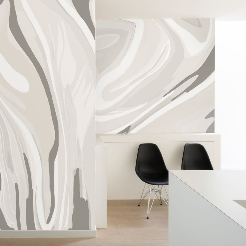 The Flow papier peint en Beige de Daisy James — intérieur