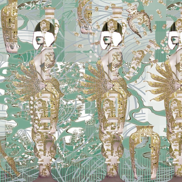 The Geisha wallpaper in Mint by Daisy James — colour swatch