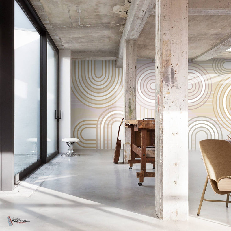 The Line wallpaper in Naturals by Daisy James — interior