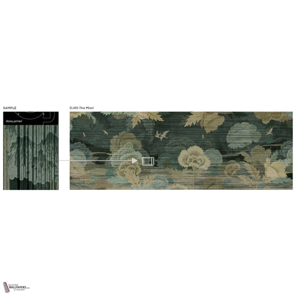 The Miori wallpaper in Blue Green by Daisy James — full mural