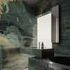 The Miori wallpaper in Blue Green by Daisy James — interior