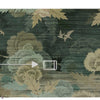 The Miori wallpaper in Blue Green by Daisy James — detail crop