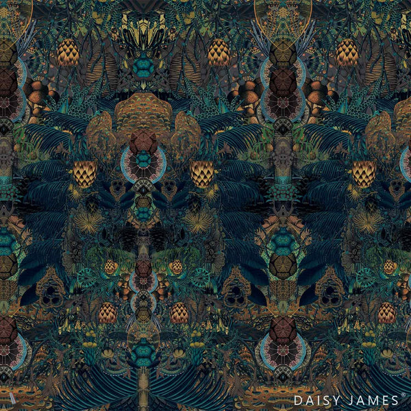 The Poppy Tapete in Blue von Daisy James