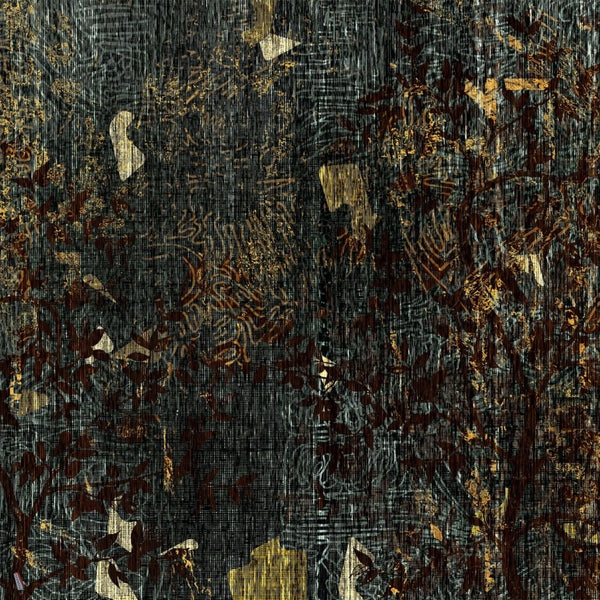 The Sumerian wallpaper in Black by Daisy James — colour swatch