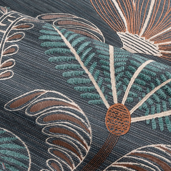 Dattara wallpaper in Marine/Topaze by Casamance