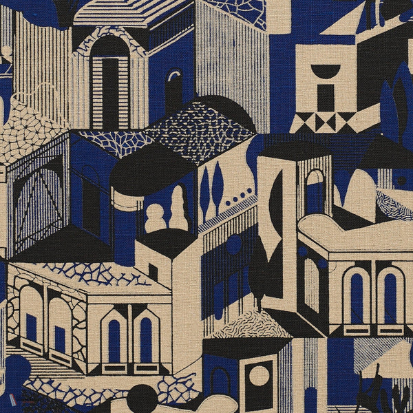 Altronde behang in Blu Notte van Dedar