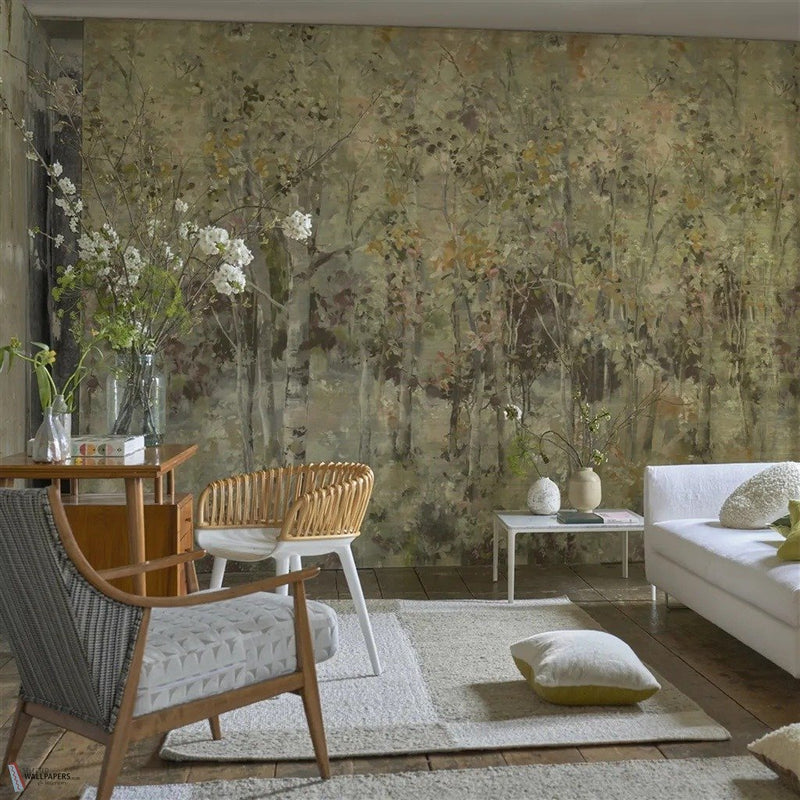 Bois de Bouleau Grasscloth Scene 1 wallpaper by Designers Guild sfeerbeeld