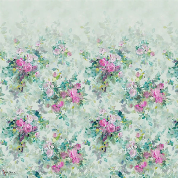 Bouquet De Roses papel pintado en Celadon de Designers Guild
