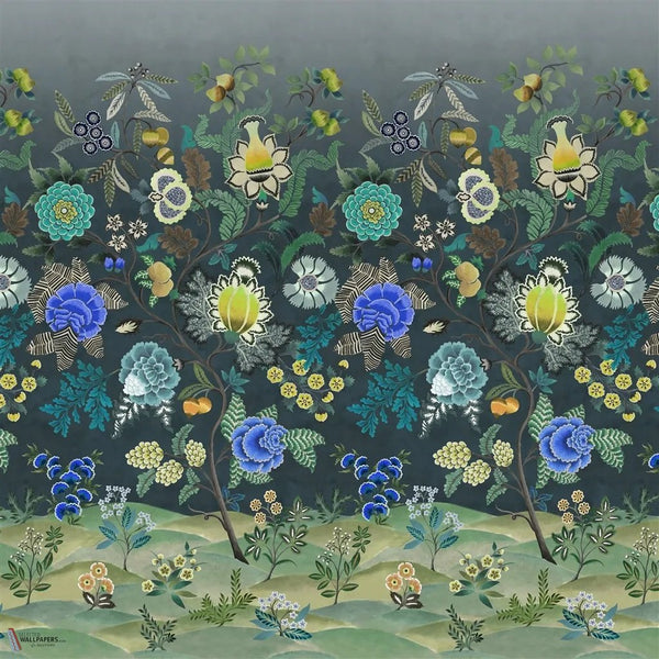 Brocart Decoratif papel pintado en Indigo de Designers Guild