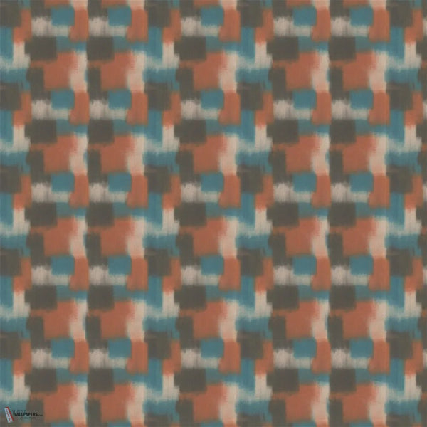Carres Ombres papel pintado en Terracotta de Designers Guild