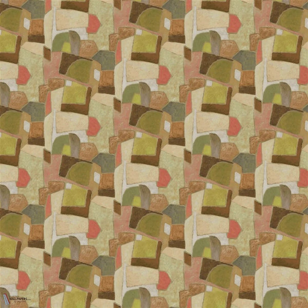 Clay Collage Tapete in Terracotta von Designers Guild